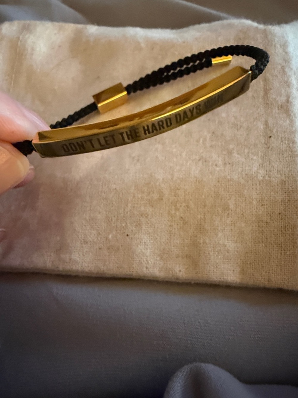 Gold and Black Inspirational Womens Bracelet - 'Don't Let The Hard Days Win’